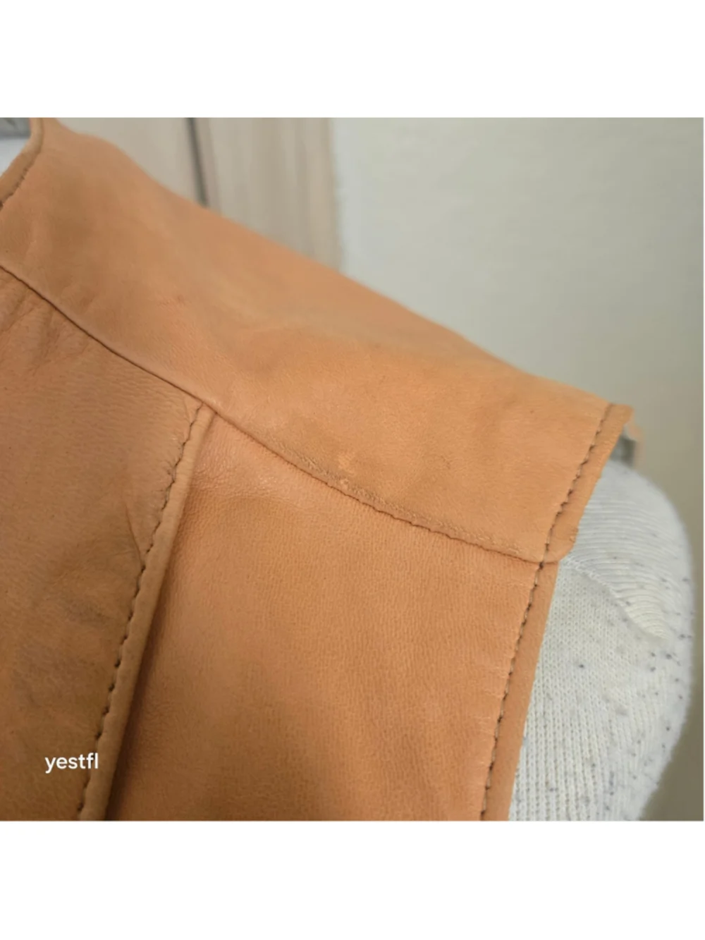 Vintage Ralph Lauren Western Wear Lambskin Leather Vest in Terracotta Brown M